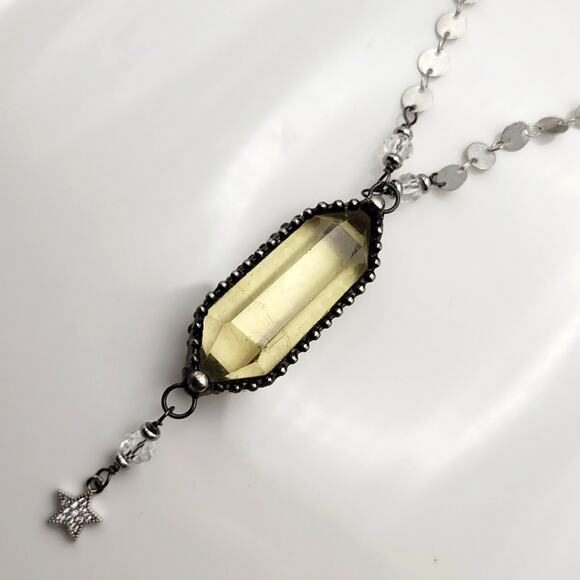 Genuine Citrine Crystal Boho Necklace - Picture 1 of 5